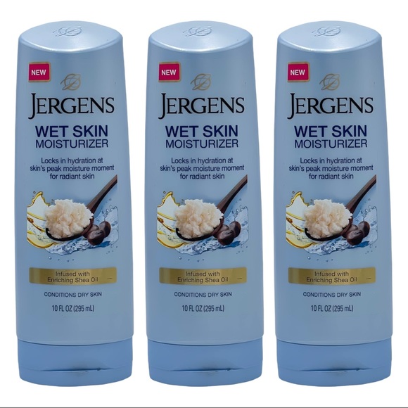 3 Pack Jergens Wet Skin Moisturizer Enriching Shea Butter Oil 10 oz for Dry Skin - Picture 1 of 6